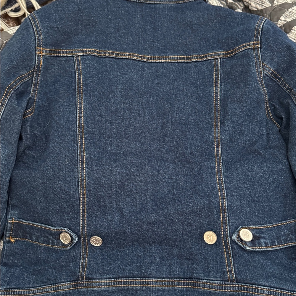 Martha Stewart NWT LINED WELL MADE Classic Blue Denim heavy JEAN Jacket - Picture 2 of 7